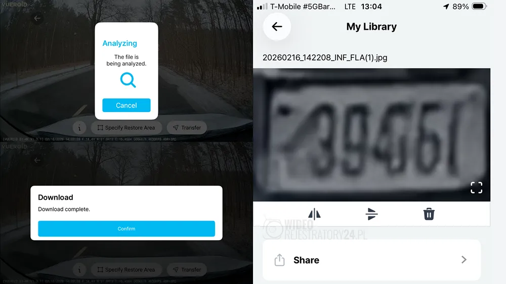 ai license plate restoration vueroid s1